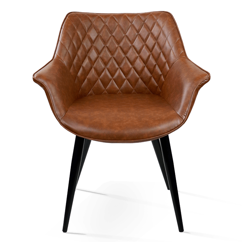 MC-2108 Retro jedálenská stolička z umelej kože s podrúčkami