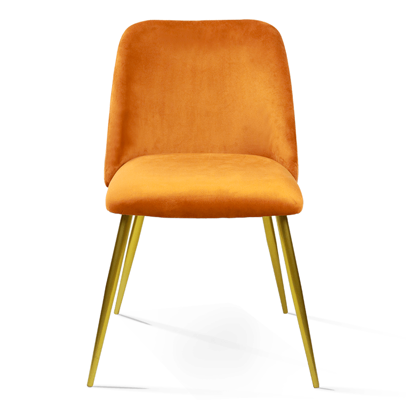 Ergonomická domáca jedálenská stolička MC-2107 s pozlátenými kovovými nohami